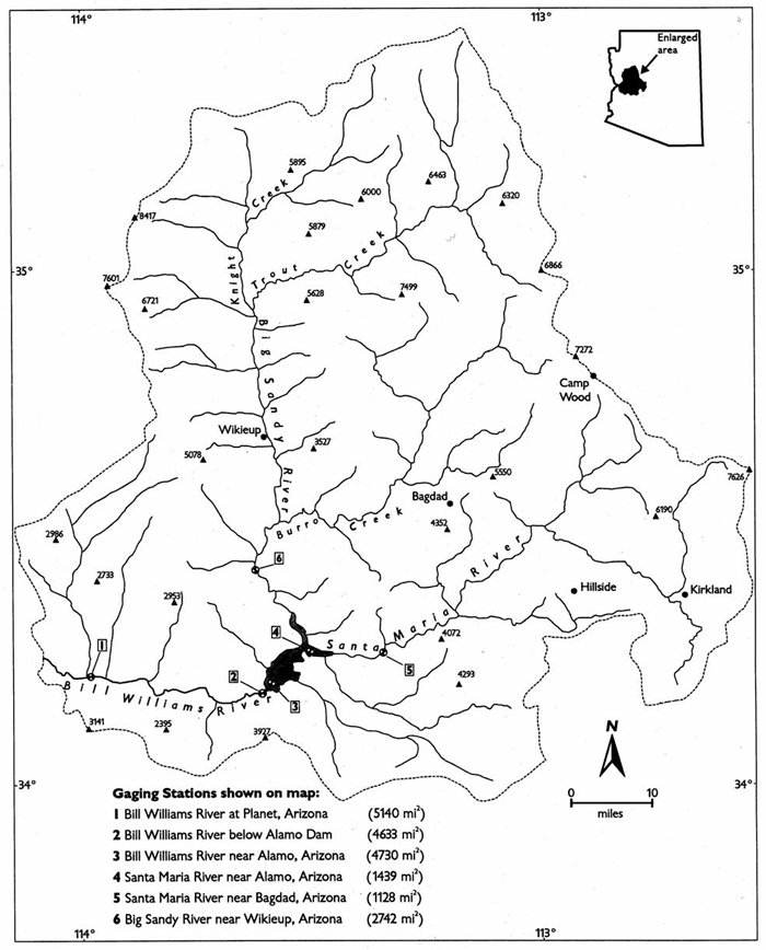 Map of the Bill Williams River Watershed